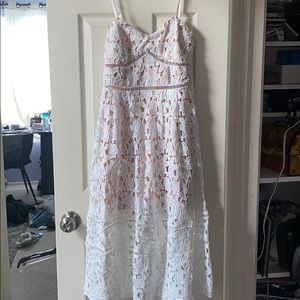 Lulu’s White Crochet Lace Maxi Dress